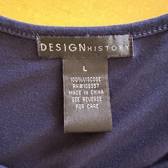 Beautiful Design History Long navy Blue Tunis with front pleats EUC Large - Picture 5 of 6